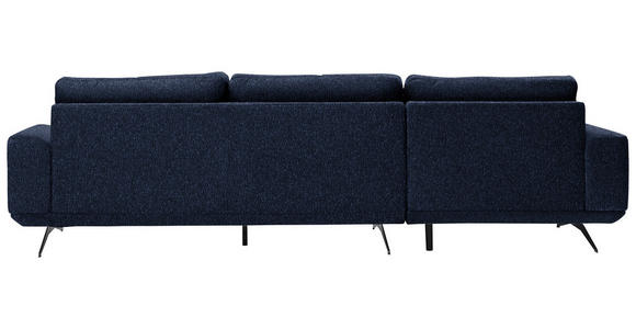 ECKSOFA in Webstoff Blau  - Blau/Schwarz, Design, Textil/Metall (172/320cm) - Valnatura