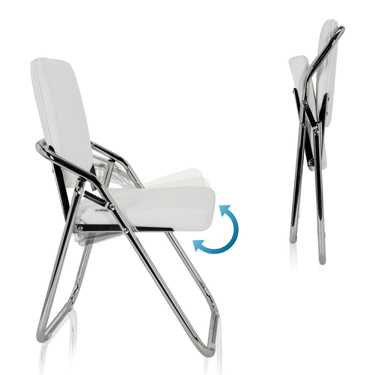 BESUCHERSTUHL Weiß  - Chromfarben/Weiß, Basics, Textil/Metall (46/90/40cm) - MID.YOU