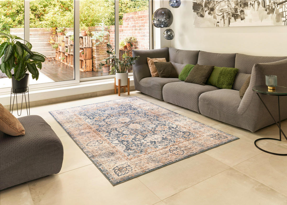 FLACHWEBETEPPICH 160/230 cm Aven Blau  - Blau, LIFESTYLE, Kunststoff/Textil (160/230cm) - wash+dry