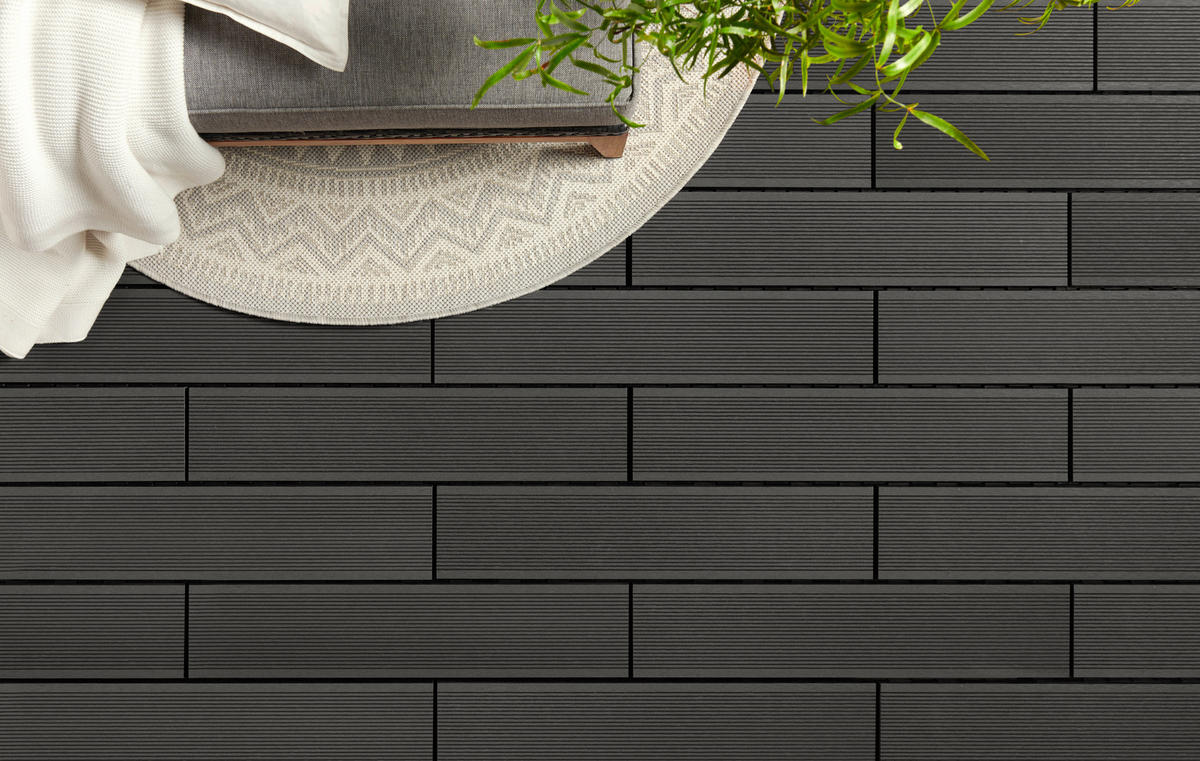 TERRASSENDIELE 8 Stück  - Schwarz, Basics, Kunststoff (59,2/13,4/3,3cm) - Ambia Garden