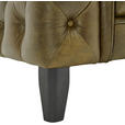CHESTERFIELD-SOFA  in Echtleder Grün  - Schwarz/Grün, LIFESTYLE, Leder/Holz (220/77/91cm) - Ambia Home