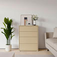 KOMMODE , 75/99/35 cm, 4 Schublade(n)  - Silberfarben/Hellgelb, Trend, Holzwerkstoff/Kunststoff (75/99/35cm) - Carryhome