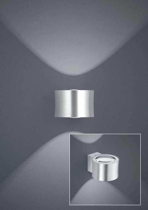 LED-WANDLEUCHTE 12/8/16 cm   - Nickelfarben, Design, Metall (12/8/16cm) - Bankamp