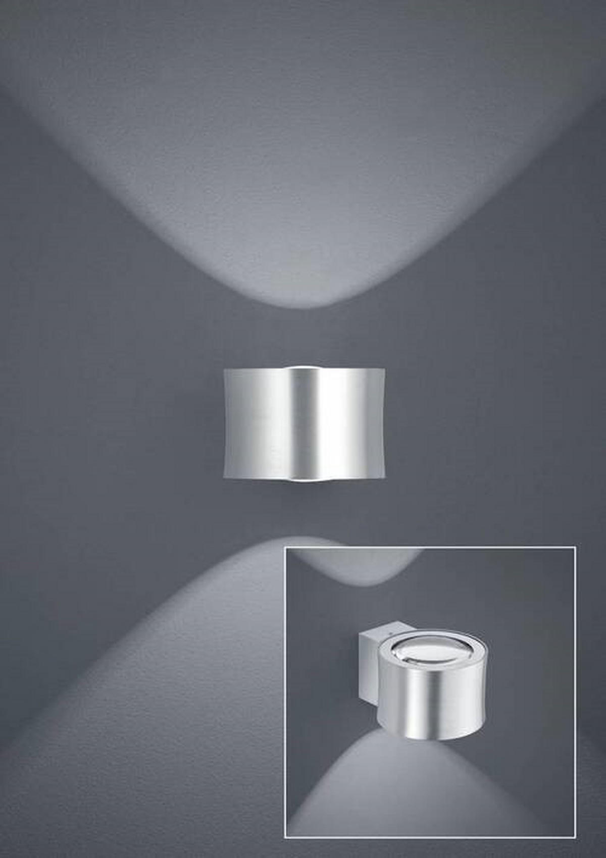 LED-WANDLEUCHTE 12/8/16 cm   - Nickelfarben, Design, Metall (12/8/16cm) - Bankamp