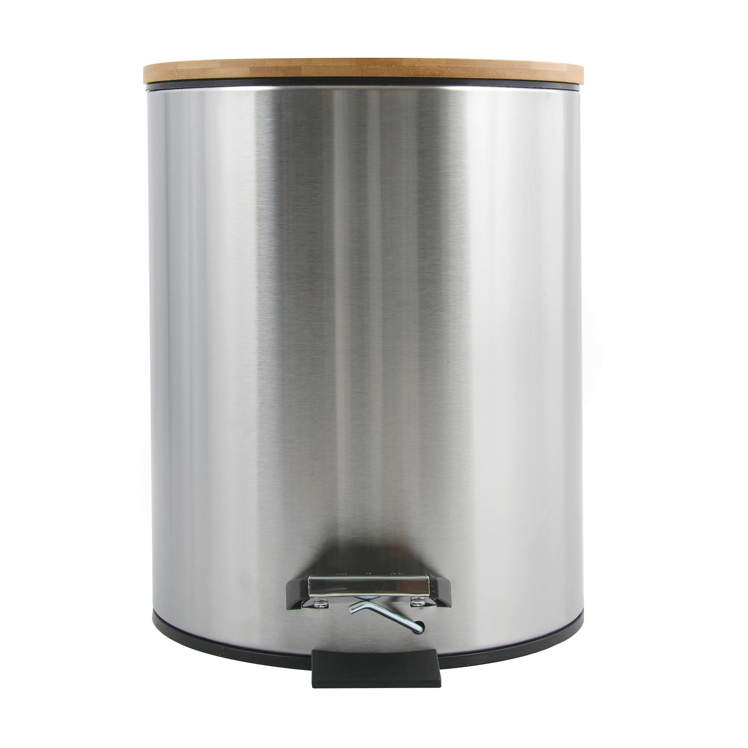 TRETEIMER 3 l  Metall, Naturmaterialien  - Edelstahlfarben/Schwarz, Basics, Naturmaterialien/Kunststoff (17/17/22.5cm) - Spirella