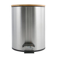 TRETEIMER 5 l  Metall  - Edelstahlfarben/Schwarz, Basics, Kunststoff/Metall (20.5/20.5/25.5cm) - Spirella