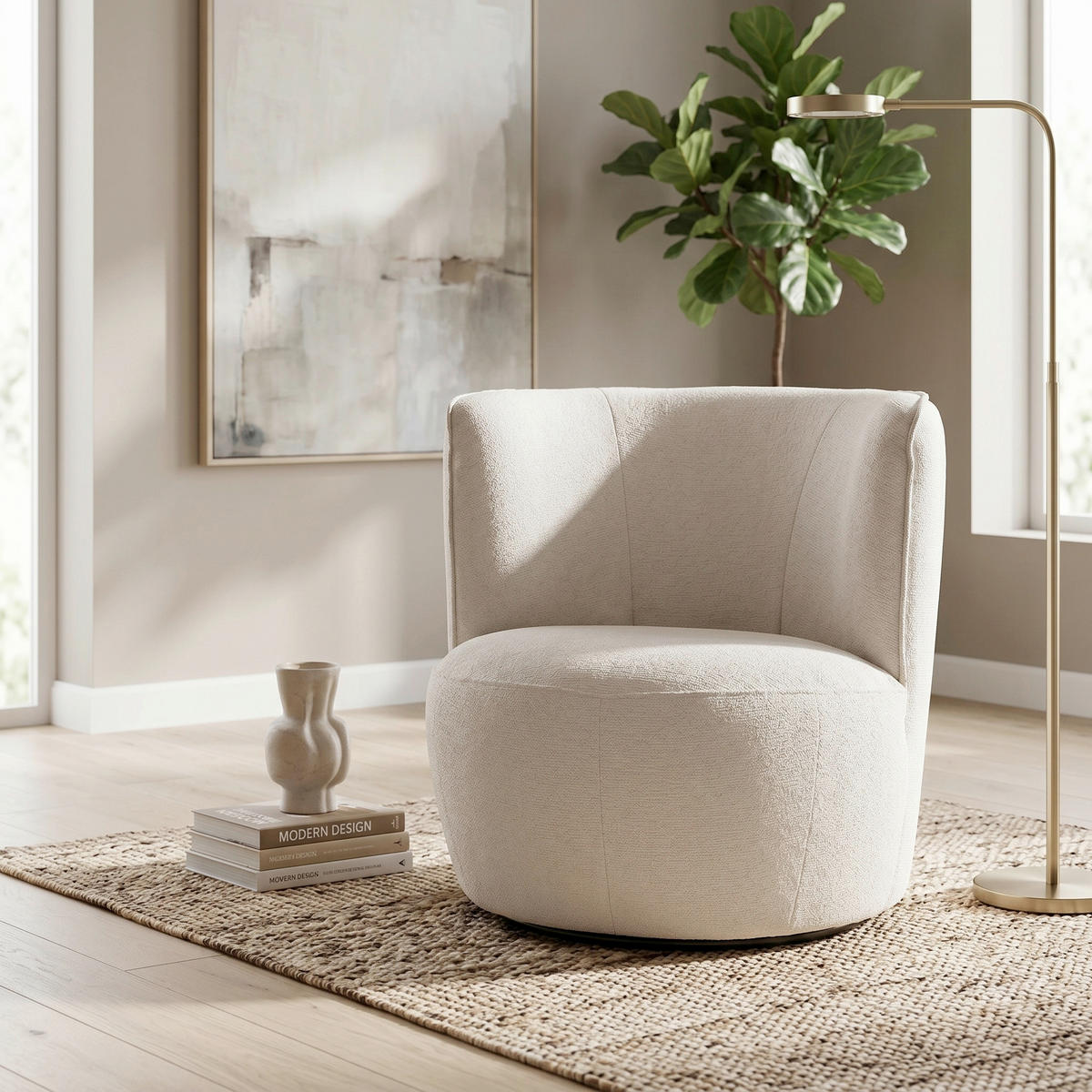FÅTÖLJ i textil beige  - beige/svart, Modern, metall/textil (77/81/85cm) - MID.YOU
