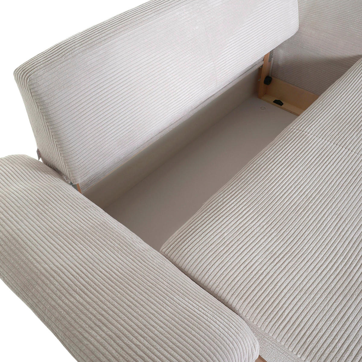 BÄDDSOFFA i manchester cremefärgad  - kromfärg/cremefärgad, Design, textil/plast (176/81/98cm) - MID.YOU