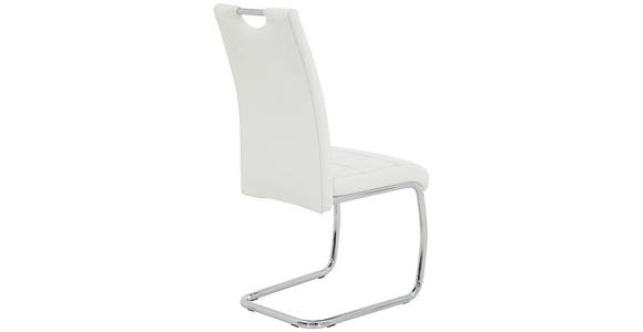 SCHWINGSTUHL  in Lederlook  - Chromfarben/Weiß, Design, Textil/Metall (43/98/59cm) - Carryhome