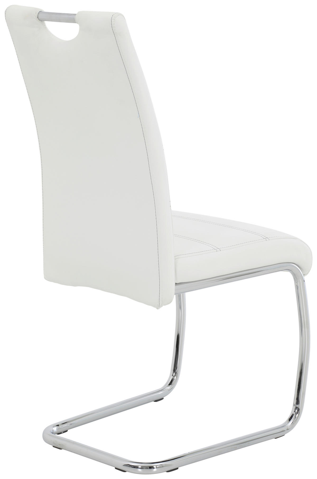 SCHWINGSTUHL  in Lederlook  - Chromfarben/Weiß, Design, Textil/Metall (43/98/59cm) - Carryhome