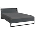 BETT 160/200 cm  in Graphitfarben  - Schwarz/Graphitfarben, Design, Holzwerkstoff/Metall (160/200cm) - Carryhome