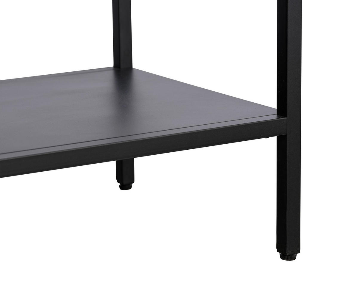 SIDEBOARD svart  131/88/40 cm  - svart/guldfärgad, Trend, metall/glas (131/88/40cm) - Xora