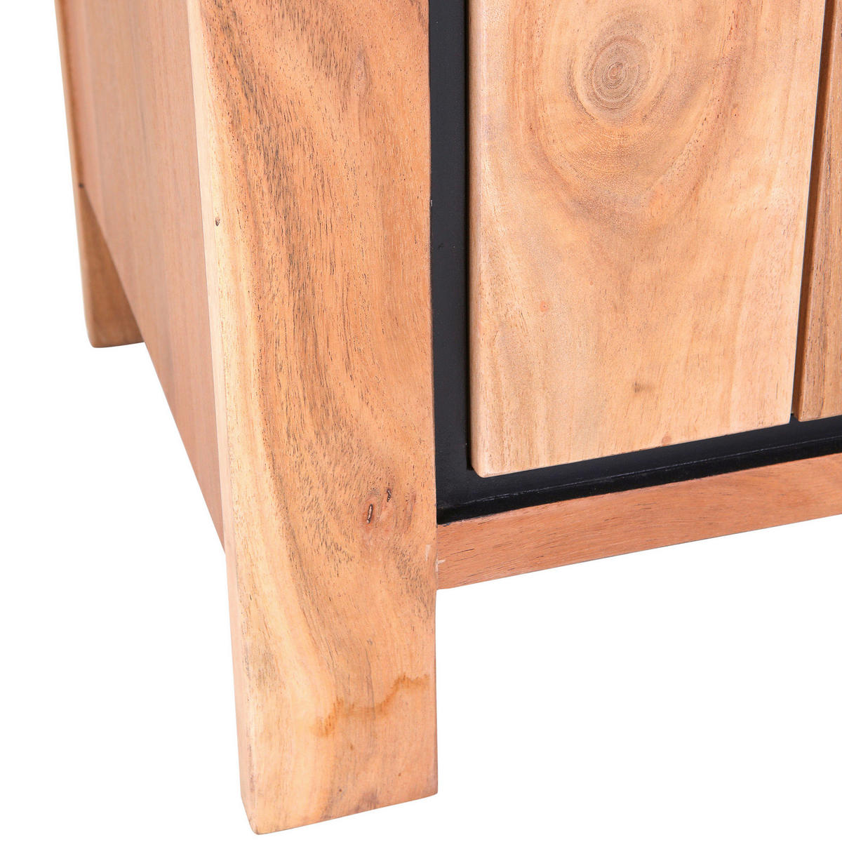 SIDEBOARD 135/80/44 cm  - Schwarz/Akaziefarben, LIFESTYLE, Glas/Holz (135/80/44cm) - Landscape