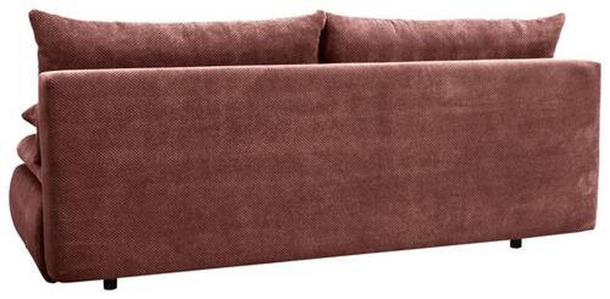SCHLAFSOFA in Webstoff, Plüsch Rotbraun  - Rotbraun/Schwarz, Konventionell, Textil (203/72-96/98cm) - Novel