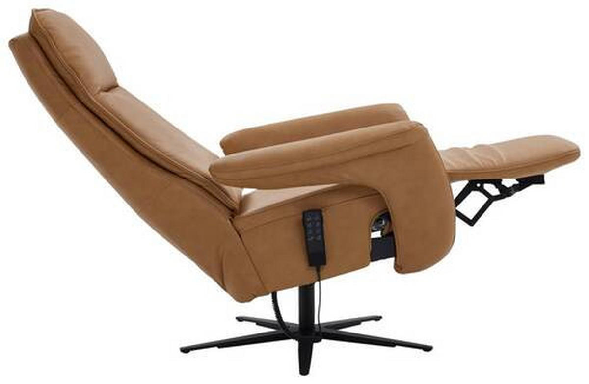 RELAXSESSEL in Leder Braun, Gelb  - Gelb/Schwarz, Design, Leder/Metall (83/123/87cm) - Valdera