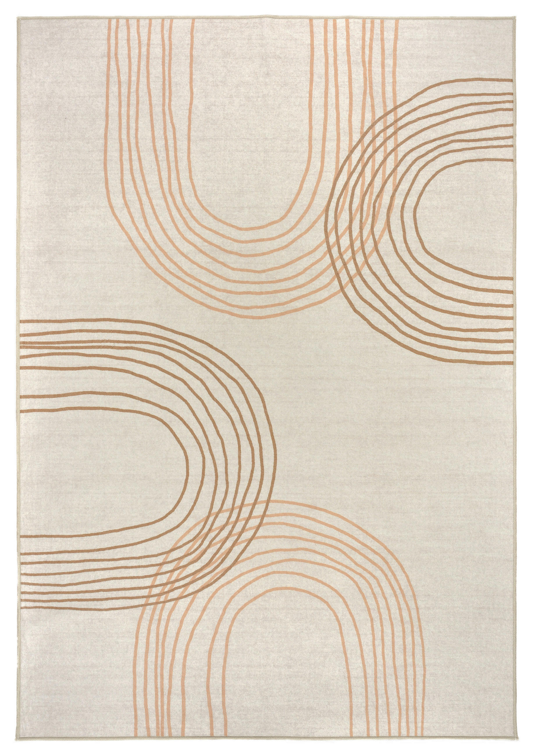 FLACHWEBETEPPICH 130/190 cm LIVING-URBAN, waschbar Sandfarben, Cognac  - Sandfarben/Cognac, Design, Kunststoff/Textil (130/190cm) - Lindorug