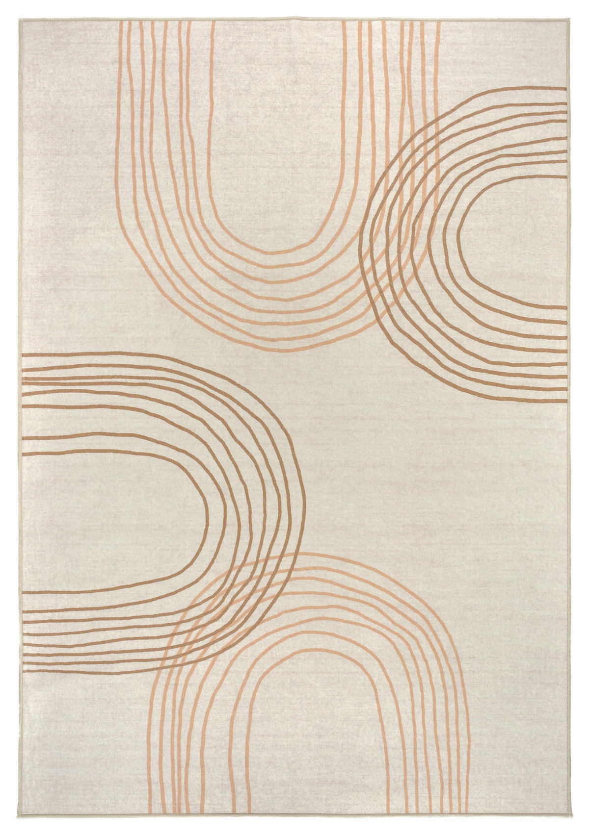 FLACHWEBETEPPICH 130/190 cm LIVING-URBAN, waschbar Sandfarben, Cognac  - Sandfarben/Cognac, Design, Kunststoff/Textil (130/190cm) - Lindorug