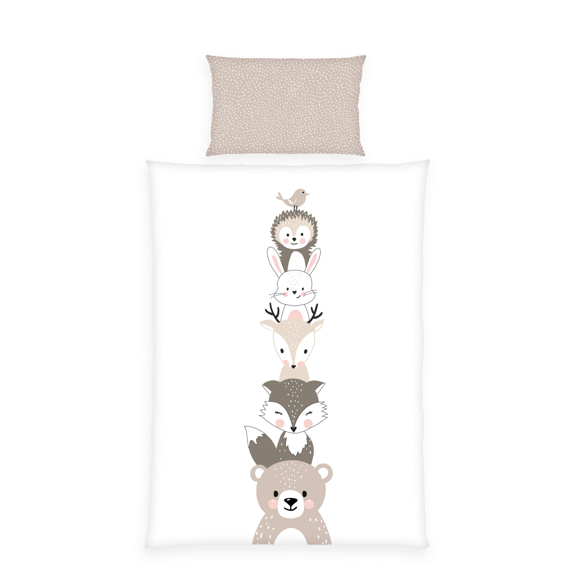 BABYBETTWÄSCHE Woodland Crew Renforcé 100/135 cm  - Beigebraun/Weiß, Basics, Textil (100/135cm) - baby best