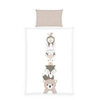 BABYBETTWÄSCHE Woodland Crew Renforcé 100/135 cm  - Beigebraun/Weiß, Basics, Textil (100/135cm) - baby best