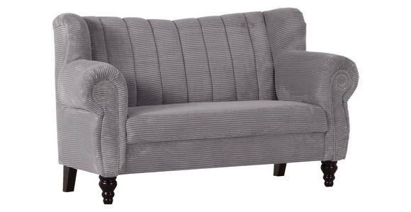 SOFA in Kord Hellgrau - Dunkelbraun/Hellgrau, Design, Holz/Textil (168/96/75cm) - Ambia Home