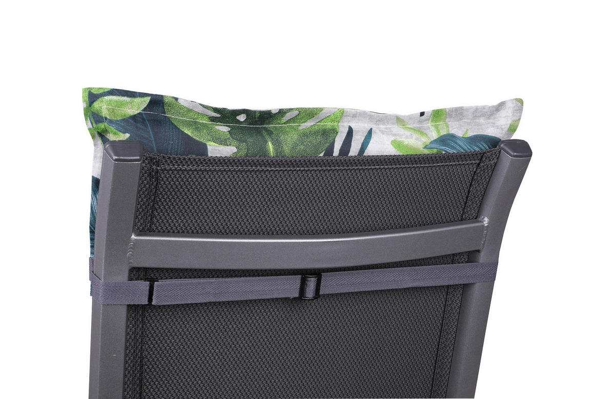 SESSELAUFLAGENSET in Blau, Grün, Hellgrau Blätter  - Blau/Hellgrau, Basics, Textil (50/7/120cm)
