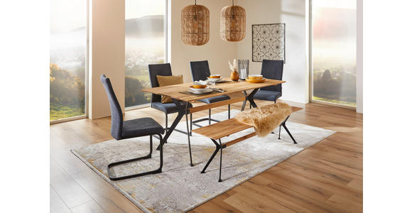 ESSTISCH in Holz 160/90/75 cm  - Wildeiche/Schwarz, Natur, Holz/Metall (160/90/75cm) - Carryhome