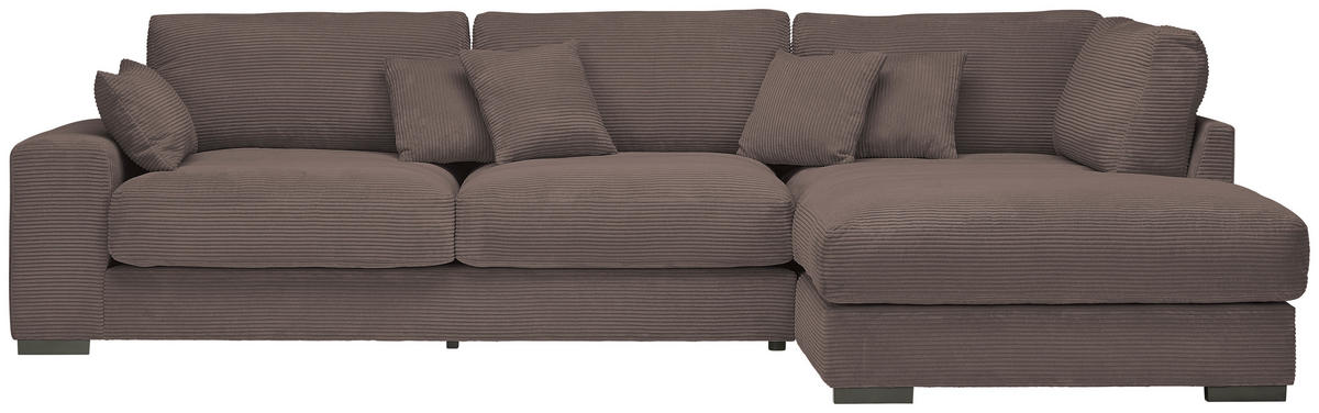 ECKSOFA Mokka Cord  - Schwarz/Mokka, Design, Kunststoff/Textil (340/205cm) - Lomoco