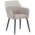 ARMLEHNSTUHL  Stoffauswahl, Typenauswahl Webstoff  - Greige/Schwarz, Design, Textil/Metall (61/83/61cm) - Novel