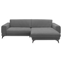 ECKSOFA Anthrazit Chenille  - Anthrazit/Schwarz, KONVENTIONELL, Textil/Metall (292/194cm) - SetOne by Musterring