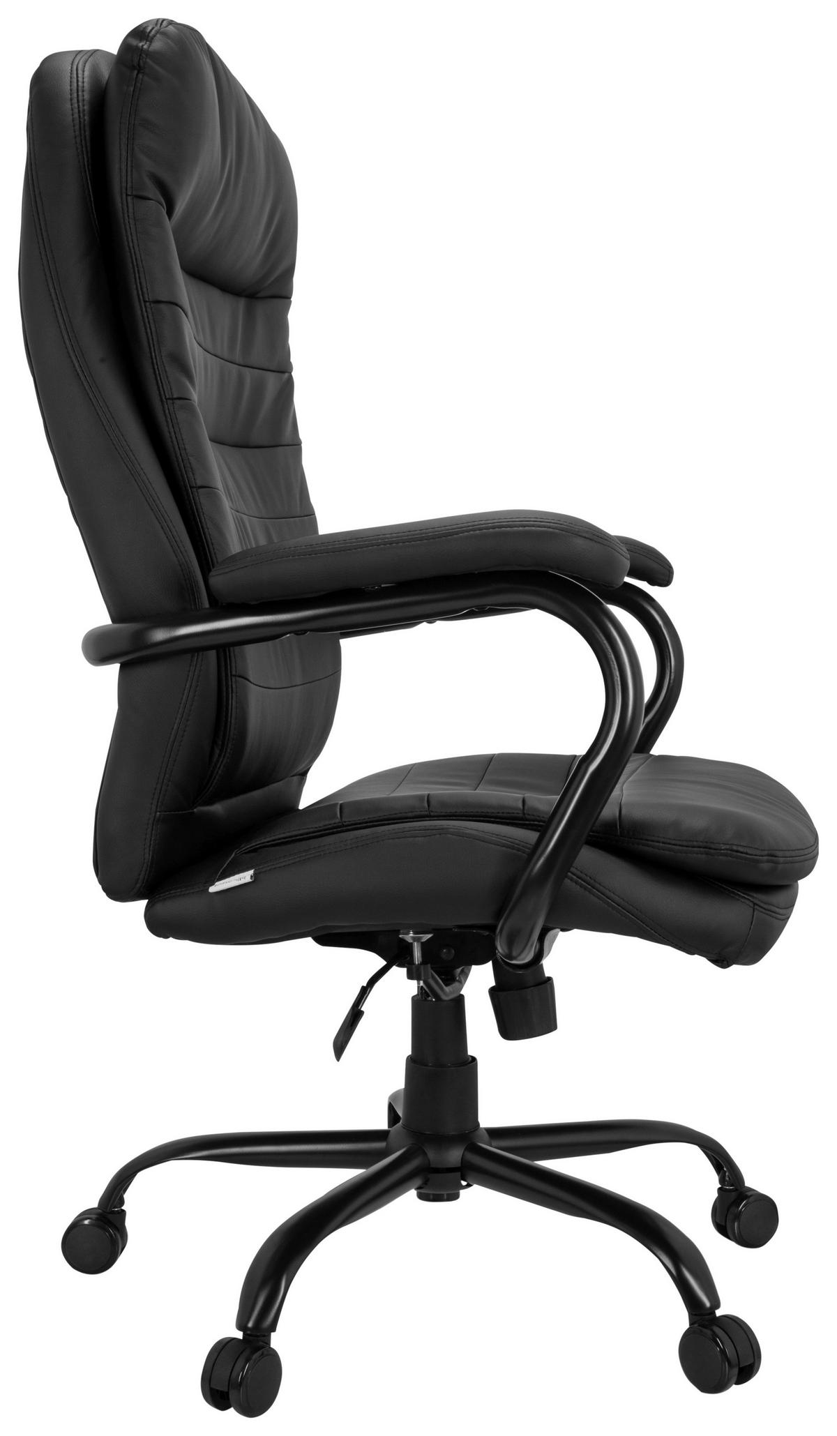 OTOČNÁ ŽIDLE, vzhled kůže, černá - černá, Basics, kov/textil (78/118/70cm) - MID.YOU