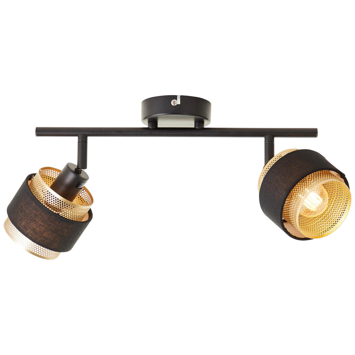 DECKENSTRAHLER - Goldfarben/Schwarz, Basics, Textil/Metall (50,3/10/16,9cm) - Brilliant