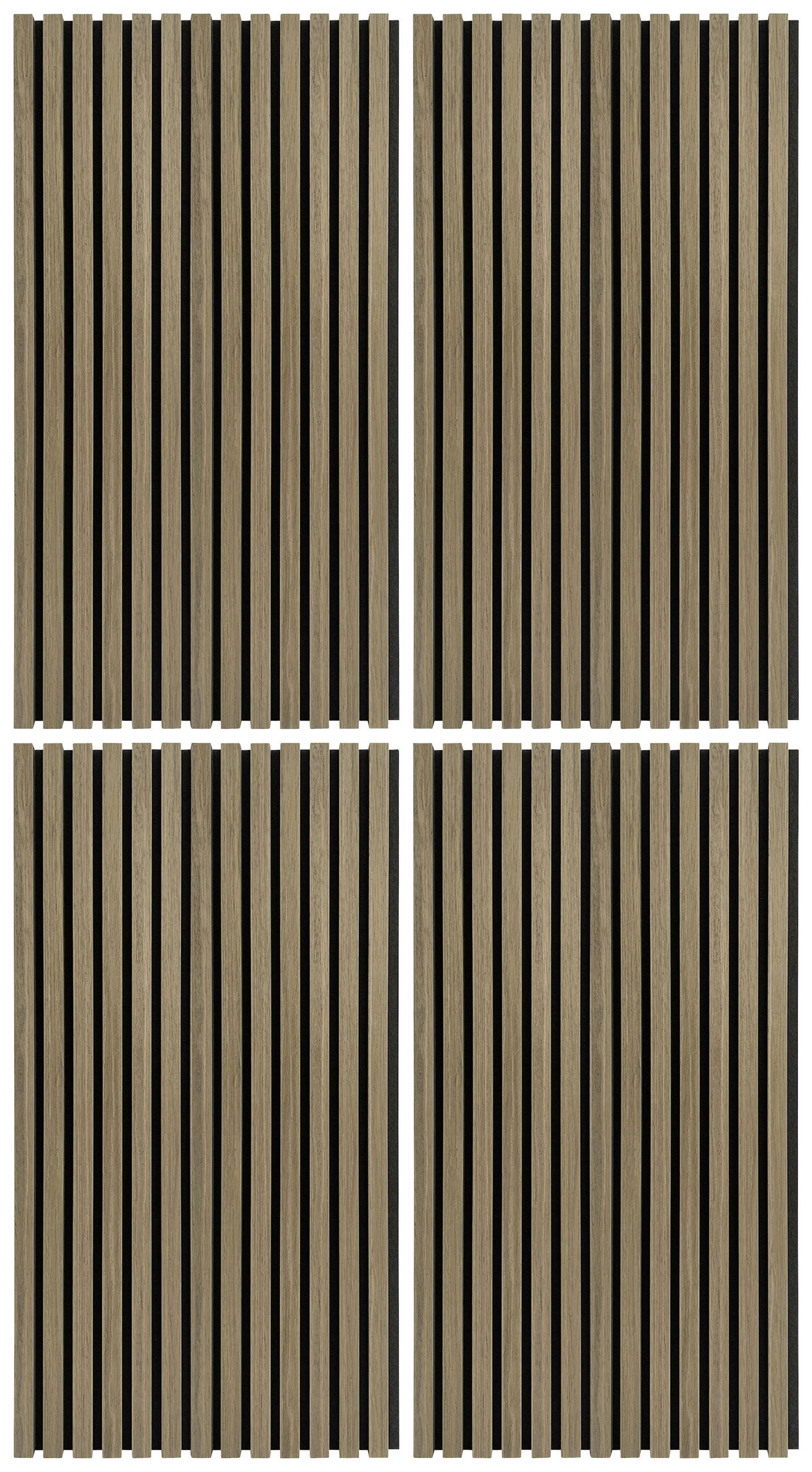 AKUSTIKPANEEL Echtholz 52/104/2,2 cm 4 Stück  - Eichefarben/Schwarz, Konventionell, Holz/Kunststoff (52/104/2,2cm)