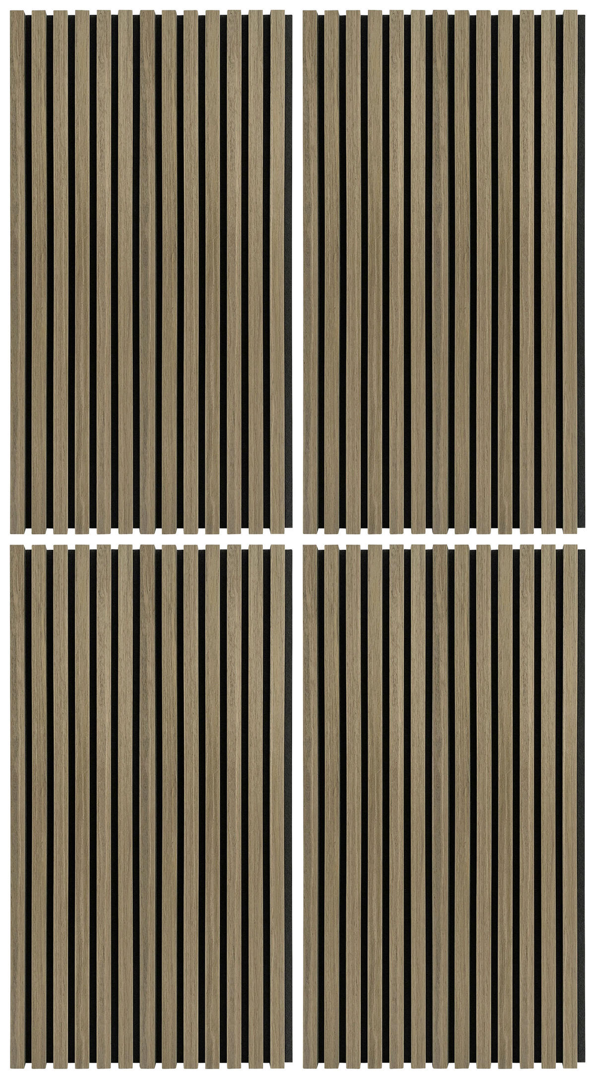 AKUSTIKPANEEL Echtholz 52/104/2,2 cm 4 Stück  - Eichefarben/Schwarz, KONVENTIONELL, Holz/Kunststoff (52/104/2,2cm) - Xora
