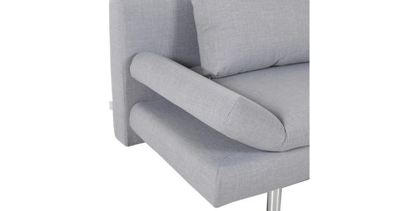 SCHLAFSOFA Flachgewebe Hellgrau - Chromfarben/Hellgrau, Design, Kunststoff/Textil (194/73/91cm) - Xora