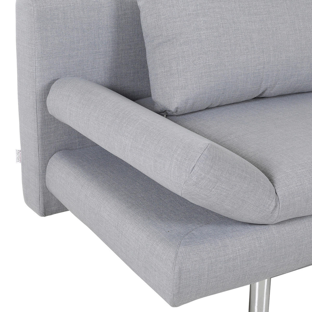 SCHLAFSOFA Flachgewebe Hellgrau  - Chromfarben/Hellgrau, Design, Kunststoff/Textil (194/73/91cm) - Xora