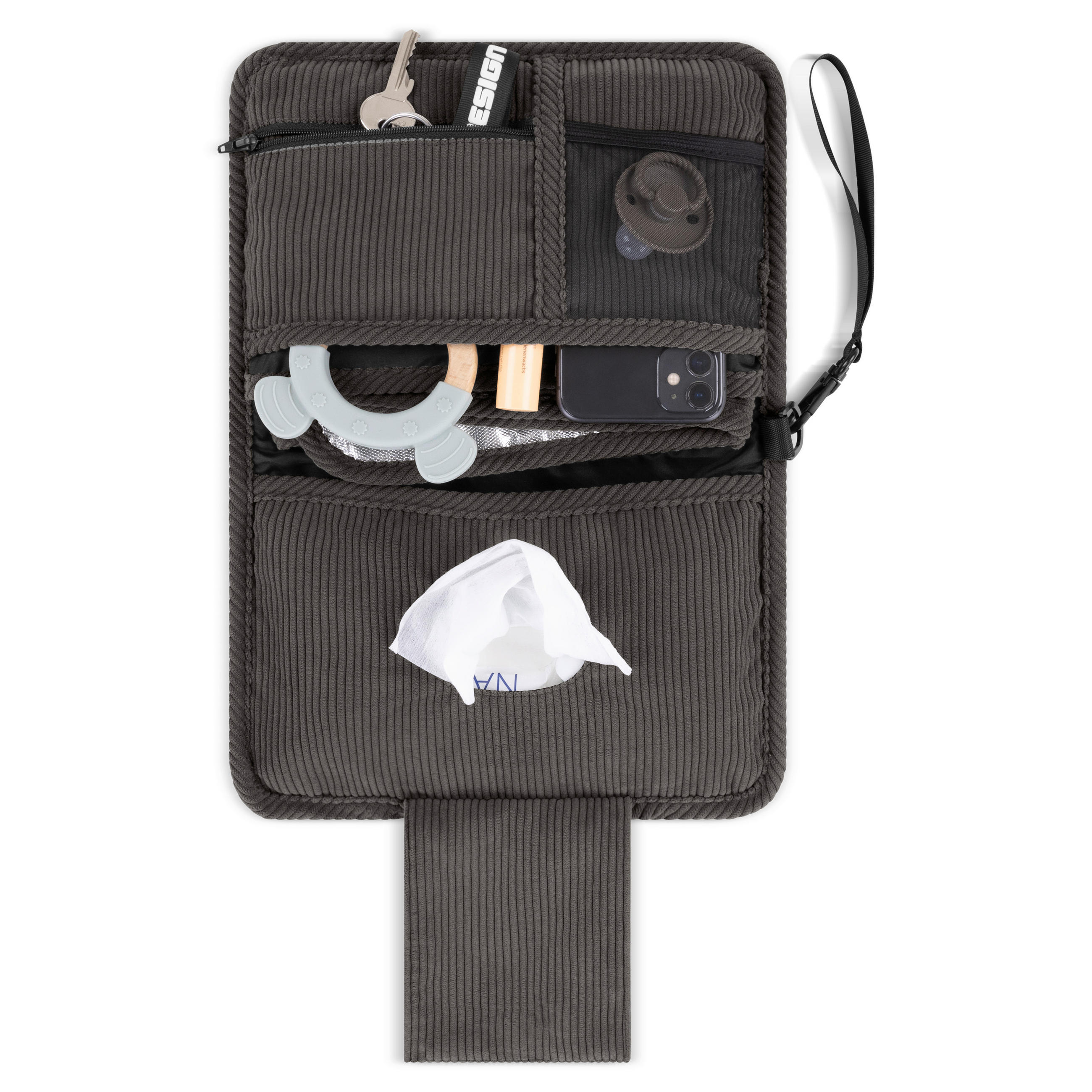 WICKELTASCHE Organizer Multi  - Dunkelgrau, Basics, Textil (4/25/18cm) - ABC Design