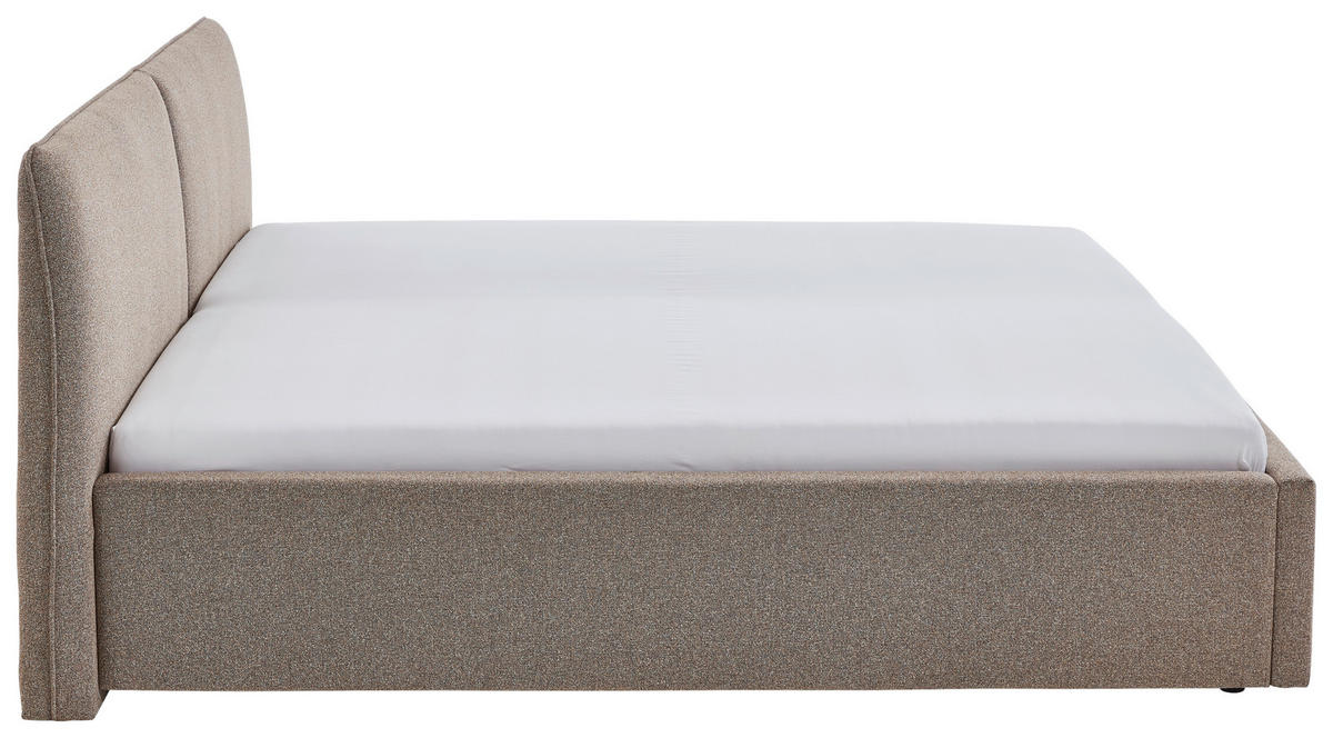 POLSTERBETT 160/200 cm,  in Braun,  - Schwarz/Braun, Design, Holz/Textil (160/200cm) - Stylife