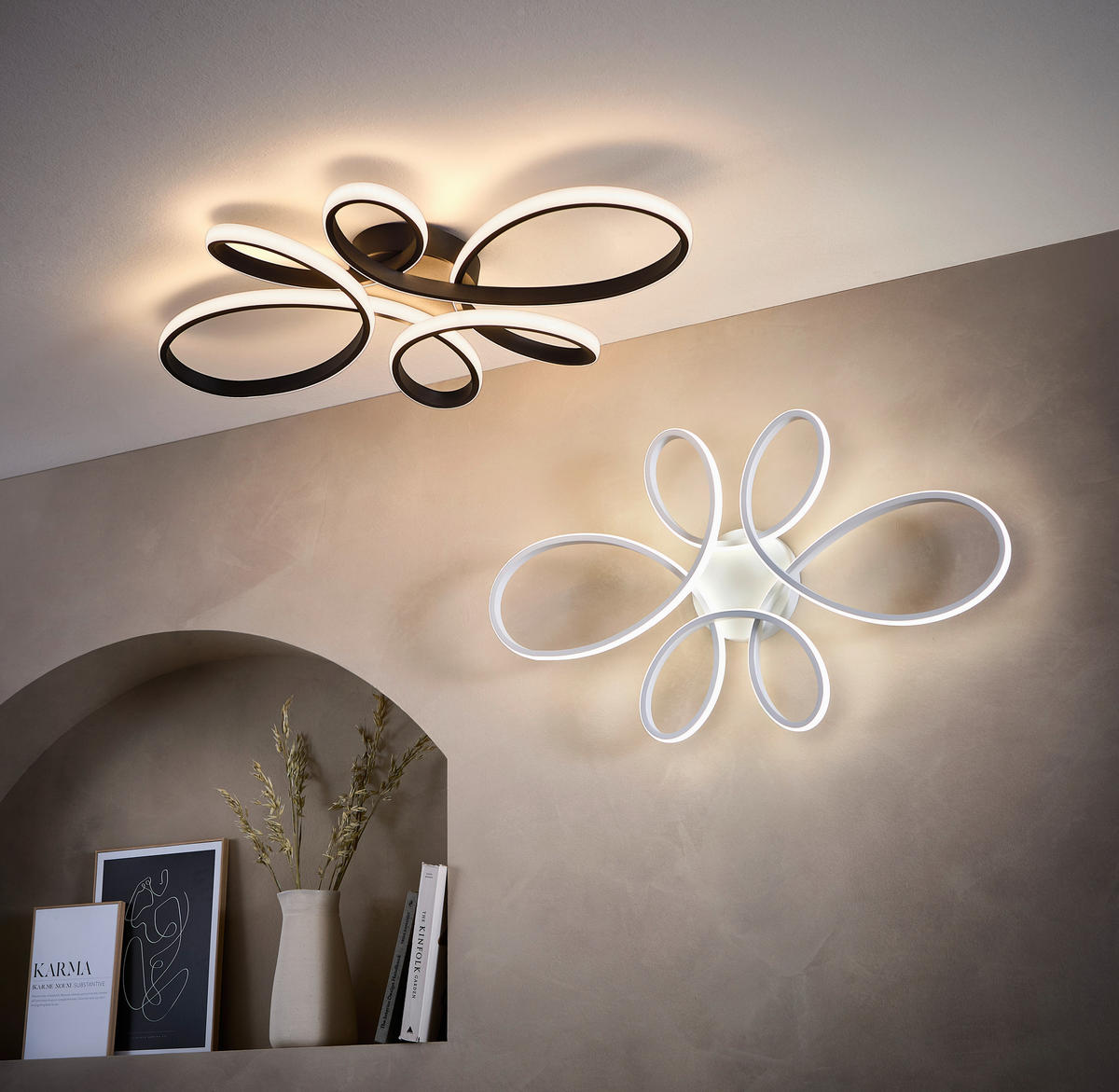 LED-DECKENLEUCHTE    83/45,5/7,5 cm  - Weiss/Schwarz, Design, Kunststoff/Metall (83/45,5/7,5cm) - Trio Leuchten