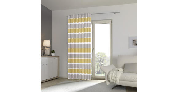 FERTIGVORHANG blickdicht - Gelb/Weiß, KONVENTIONELL, Textil (140/245cm) - Esposa