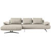 ECKSOFA  in Chenille Creme  168/334 cm  - Creme/Schwarz, Design, Textil/Metall (168/334cm) - Dieter Knoll