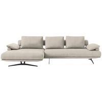 ECKSOFA  in Chenille Creme  168/334 cm  - Creme/Schwarz, Design, Textil/Metall (168/334cm) - Dieter Knoll