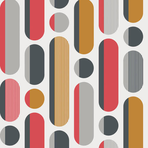 Xora Vliestapete Gelb, Grau, Rot 52x1000 cm