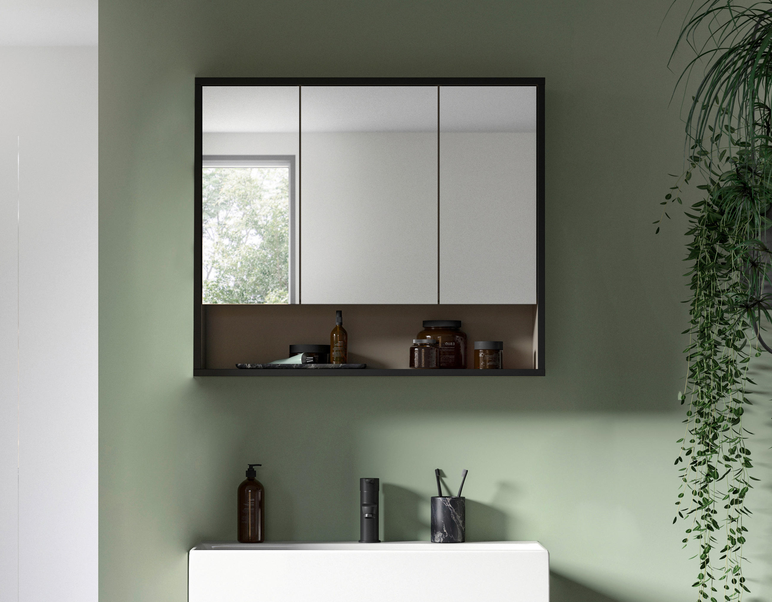 SPIEGELSCHRANK 80/68/19 cm  - Kaschmir, MODERN, Holzwerkstoff/Metall (80/68/19cm) - MID.YOU