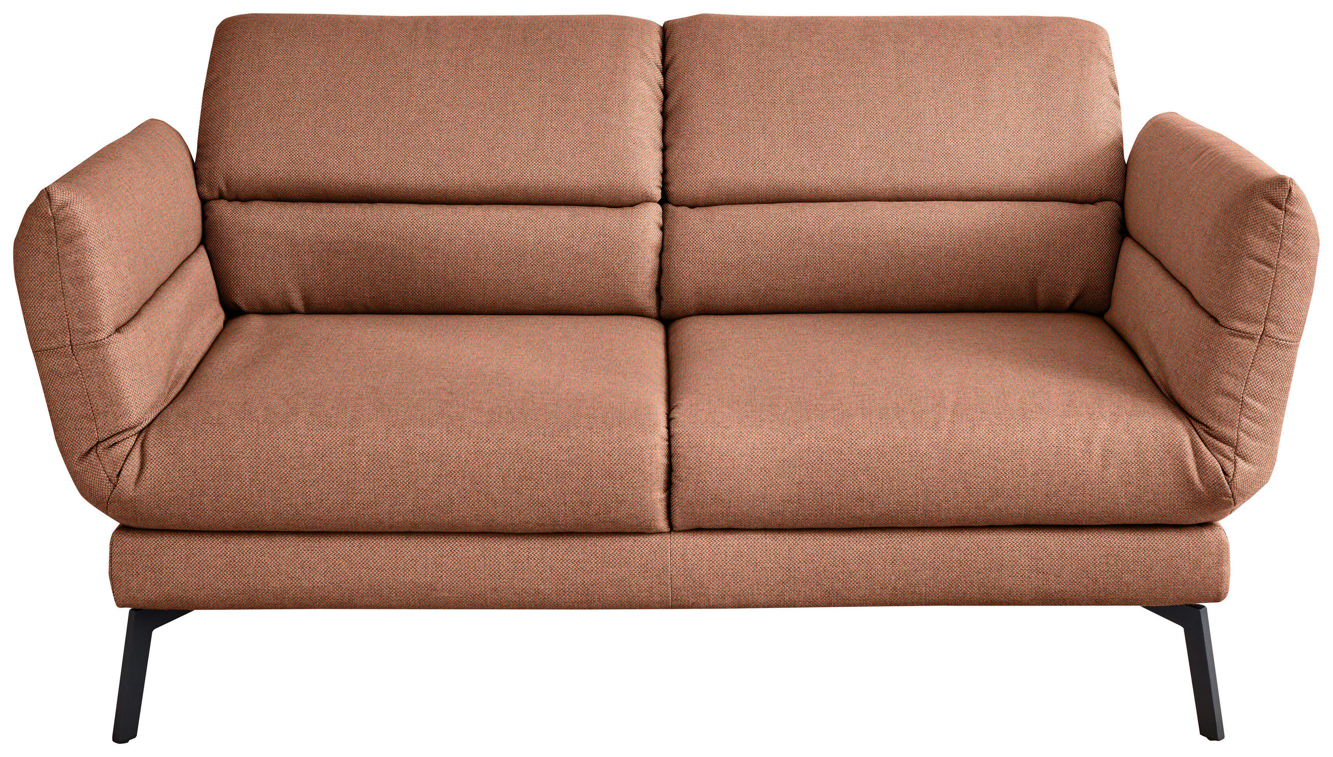 2-SITZER-SOFA Flachgewebe Orange, Rostfarben  - Rostfarben/Schwarz, Design, Textil/Metall (178-226/83-113/96-177cm) - Dieter Knoll