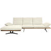 ECKSOFA in Flachgewebe Creme  - Creme/Schwarz, Design, Holz/Textil (159/314cm) - Dieter Knoll