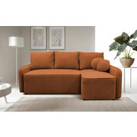 ECKSOFA in Struktur, Bouclé Rostfarben  - Rostfarben/Schwarz, Design, Kunststoff/Textil (209/143cm) - MID.YOU