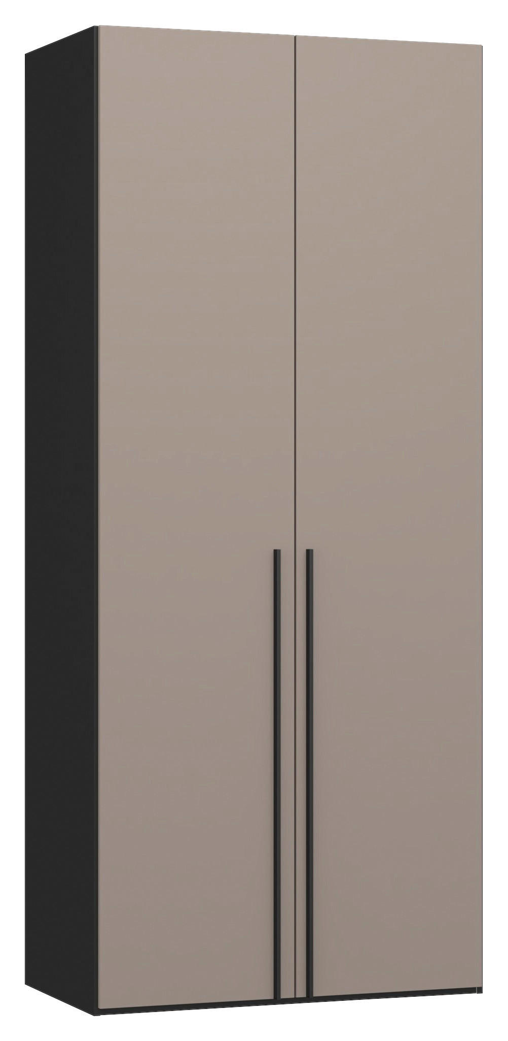 DREHTÜRENSCHRANK 102/236/59 cm,  in Schwarz, Hellbraun, 2-türig  - Hellbraun/Schwarz, Design, Holzwerkstoff/Metall (102/236/59cm) - Jutzler