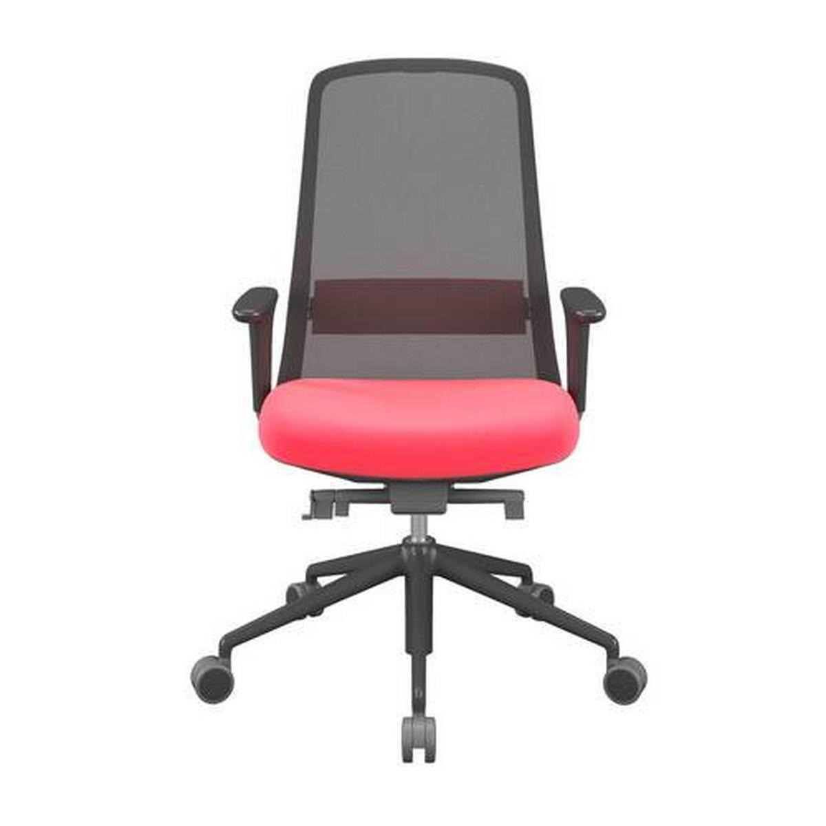 DREHSTUHL Netzbespannung, Webstoff Rot, Schwarz  - Rot/Schwarz, MODERN, Kunststoff/Textil (70/103-115/70cm)