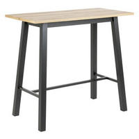 BARTISCH Wildeiche furniert rechteckig Wildeiche  - Wildeiche/Schwarz, Design, Holz/Holzwerkstoff (117/58/105cm) - Carryhome