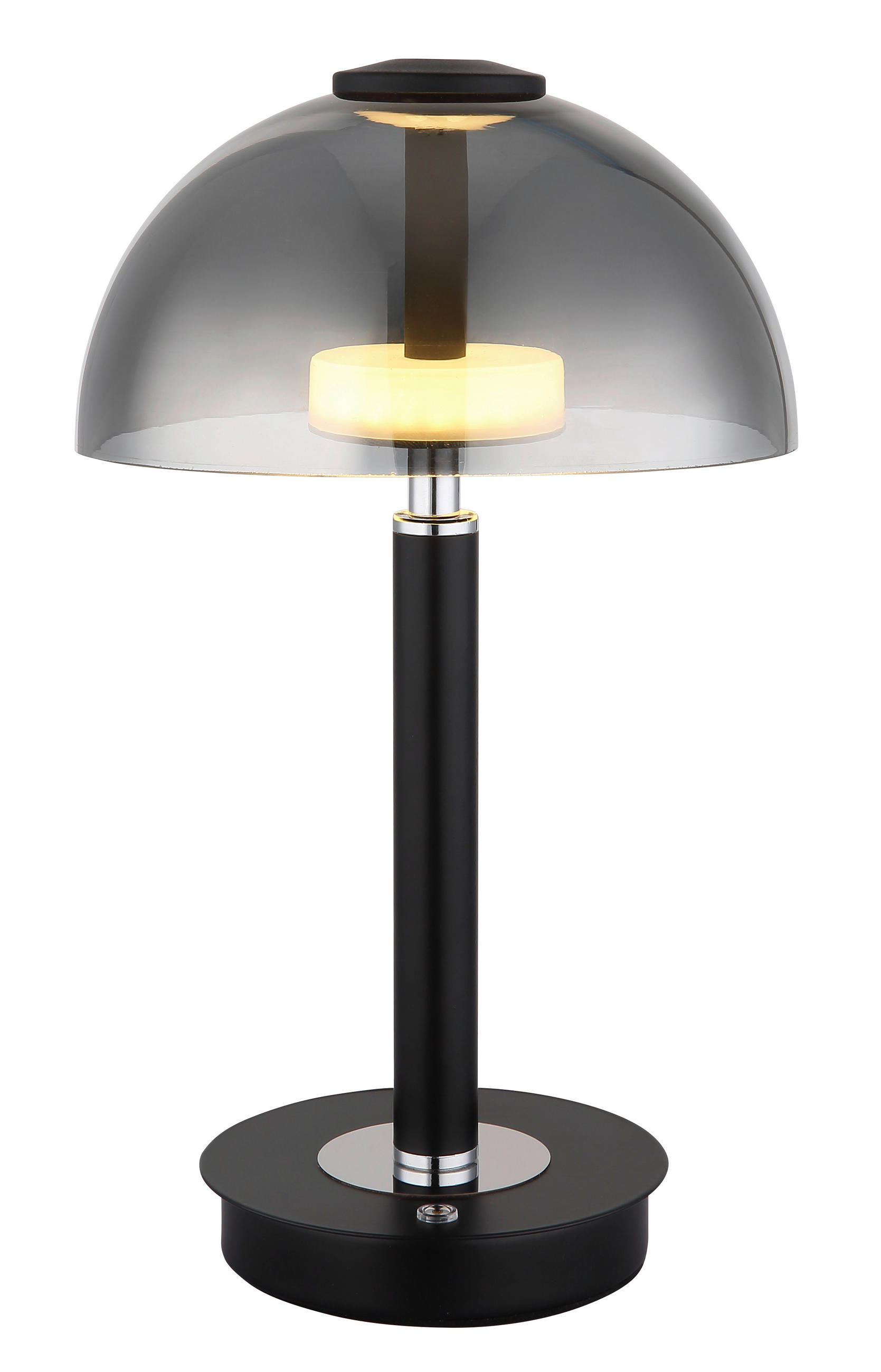 LED-TISCHLEUCHTE 18/31,5 cm   - Chromfarben/Schwarz, Basics, Glas/Kunststoff (18/31,5cm) - Globo